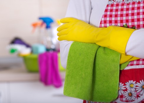 Office cleaners working in a mixed-use SW13 property with careful access planning