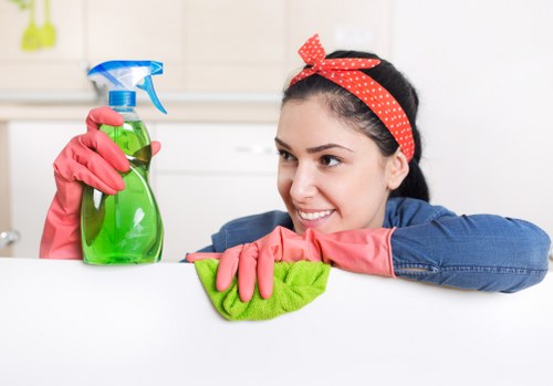 Local technician cleaning a hard floor in the SW13 area