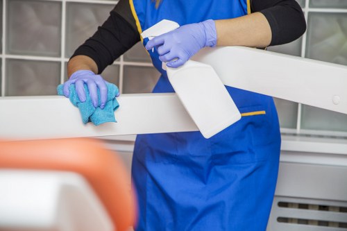 Protective gloves and footwear used during carpet cleaning